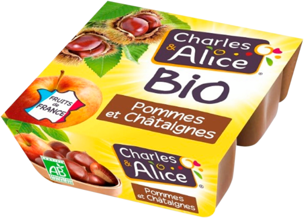 Compotes Pommes Chataignes Bio Charles & Alice