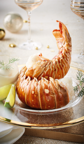 2 Demi Queues De Langouste Cuite Décongelée 
