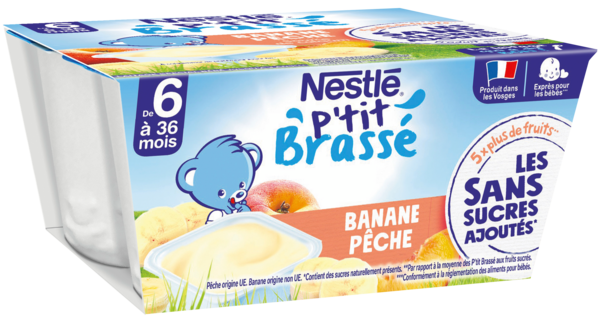 P'tit Brassé Banane Pêche Sans Sucres Ajoutés Nestlé Auchan Remises en beauté