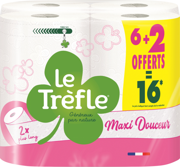 Papier Toilette Maxi Douceur Blanc Le Trèfle Auchan Remises en beauté