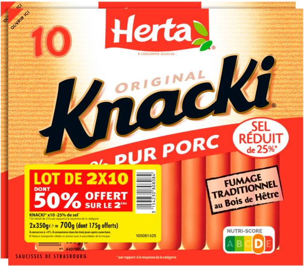 Knacki Original Herta Auchan Remises en beauté, c'est aussi dans votre Super