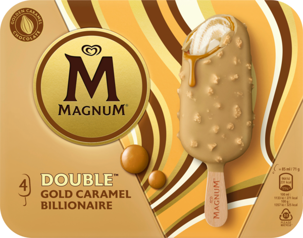 Glace Bâtonnet Double Gold Caramel Billionaire Magnum Auchan Remises en beauté, c'est aussi dans votre Super