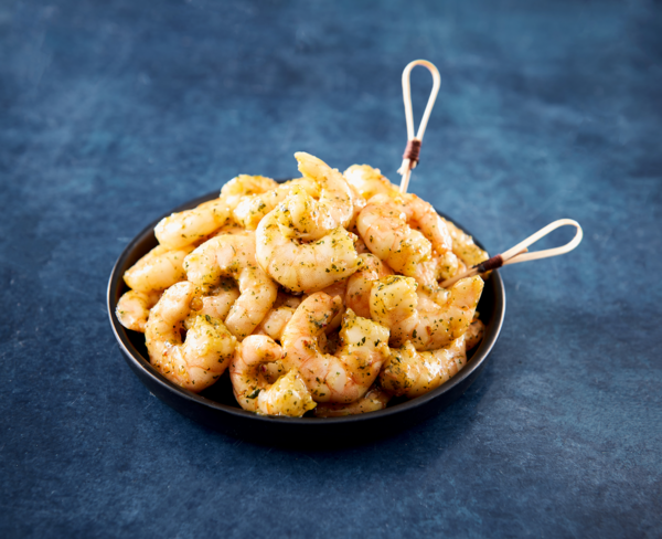 Crevettes Décortiquées Cuites Réfrigérées Marinées Ail Et Fines Herbes