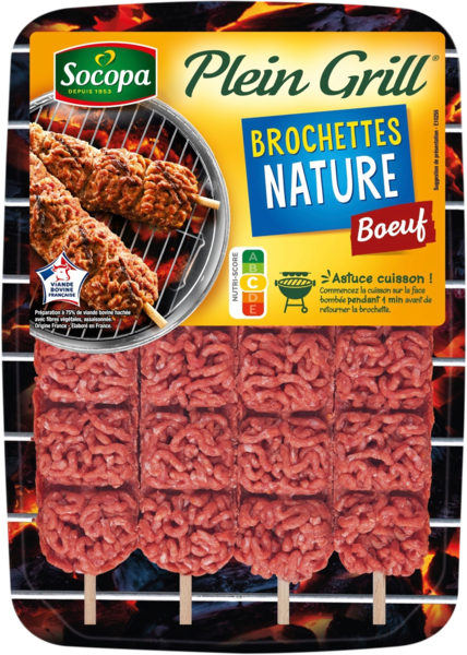 4 Brochettes De Bœuf Haché Plein Grill Socopa