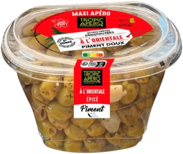 Olives Vertes Dénoyautées À L'orientale Piment Doux Tropic Apéro