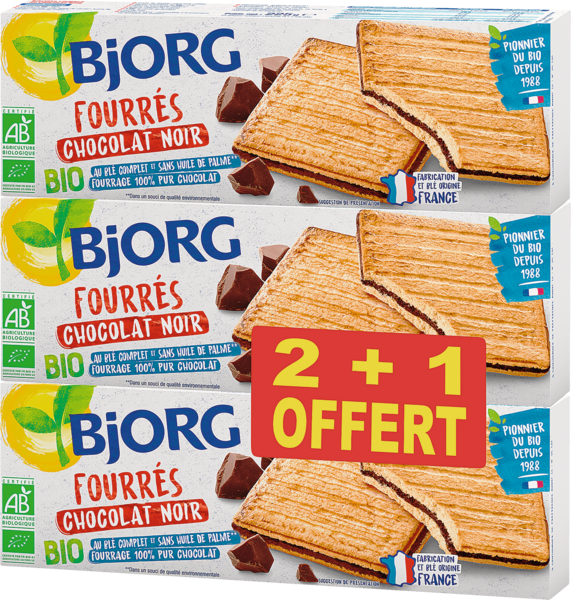 Biscuits Fourrés Au Chocolat Noir Bio Bjorg 