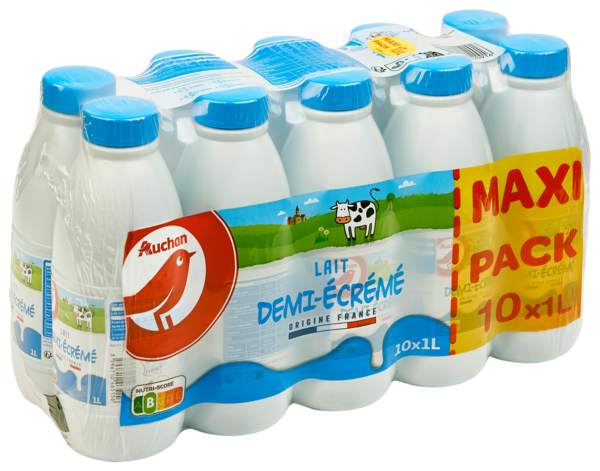 Lait Demi-Écrémé Auchan Auchan L'apéro, ça n'a pas de prix. Ou un tout petit.