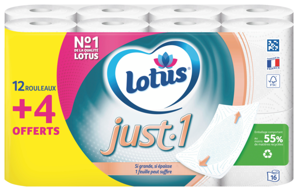 Papier Toilette Just 1 Aquatube Blanc Lotus Auchan C'est bon de rentrer moins cher