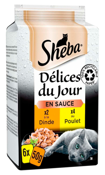 Sachets Repas Délices Du Jour Pâtée En Sauce Volaille Pour Chat Sheba Auchan C'est bon de rentrer moins cher