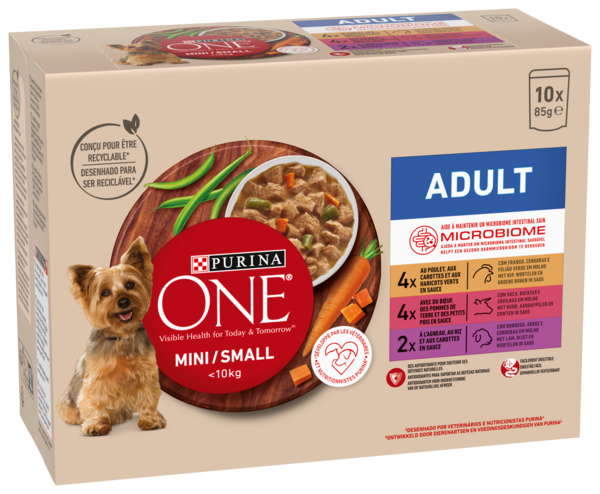 Sachets Repas À La Viande Et Aux Légumes Pour Petit Chien Adulte Purina One Auchan C'est bon de rentrer moins cher