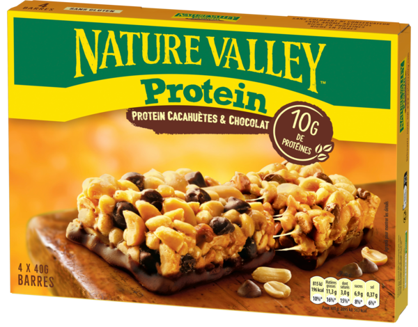 Barres Protein Cacahuètes & Chocolat Nature Valley Auchan C'est bon de rentrer moins cher