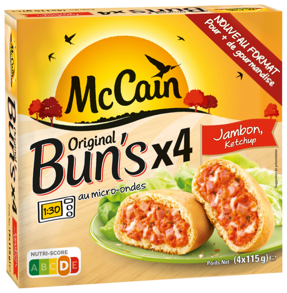 Original Bun's Jambon Ketchup Mccain Auchan C'est bon de rentrer moins cher