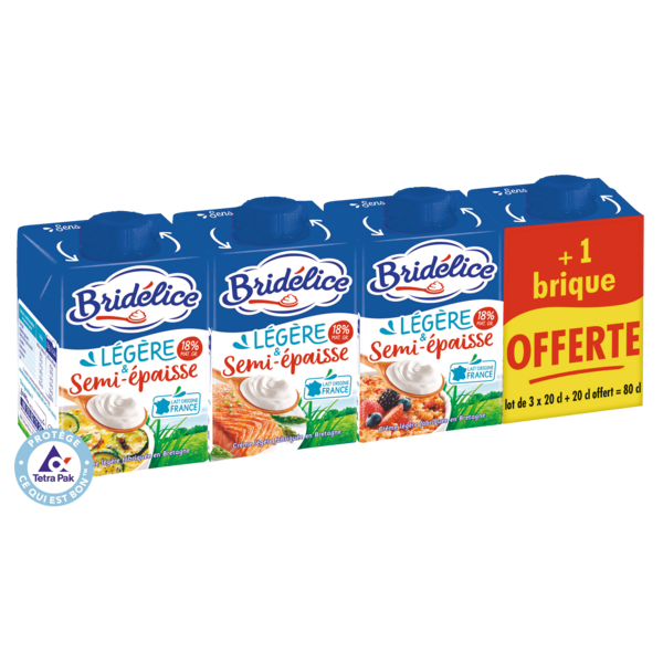 Crème Légère Semi-Épaisse Bridélice