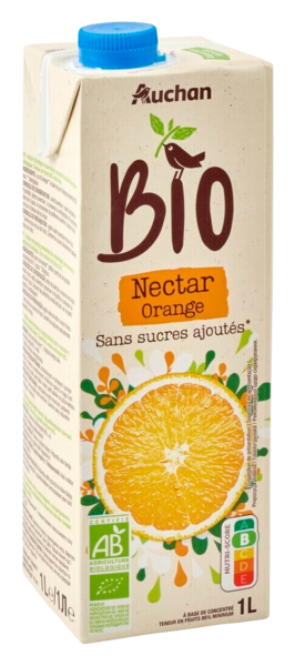 Nectar Orange Sans Sucres Ajoutés Auchan Bio Auchan C'est bon de rentrer moins cher