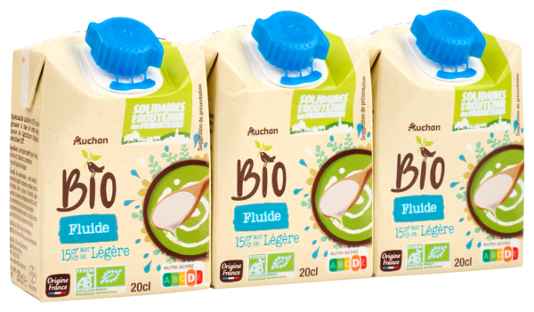 Crème Fluide Légère Uht Auchan Bio Auchan C'est bon de rentrer moins cher