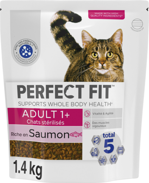 Croquettes Au Saumon Pour Chats Stérilisés Adultes Perfect Fit Auchan Les prix bas qui font du bien au quotidien