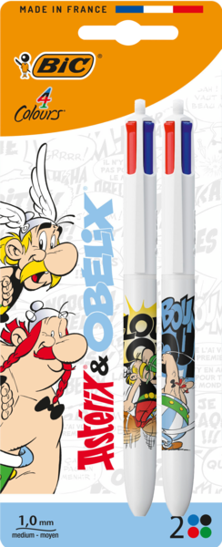 Lot De 2 Stylos 4 Couleurs Asterix Bic