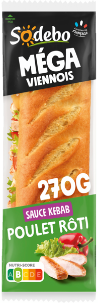 Sandwich Méga Baguette Poulet Sauce Kebab Sodebo