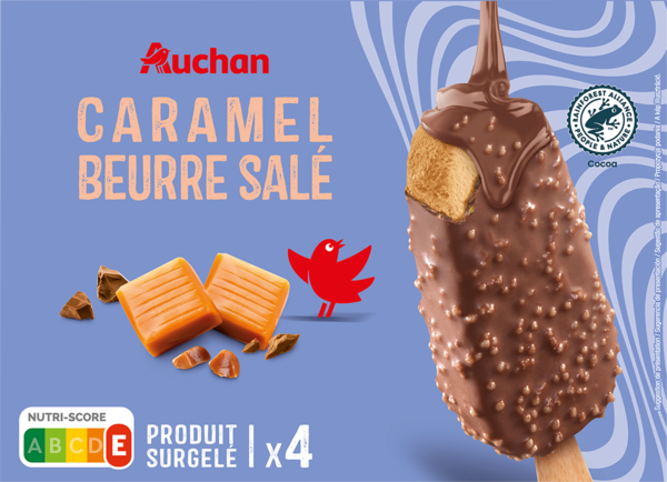 Bâtonnets Glacés Caramel Beurre Salé Auchan