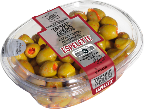 Olives Vertes Dénoyautées Au Piment D'Espelette Tropic Apéro